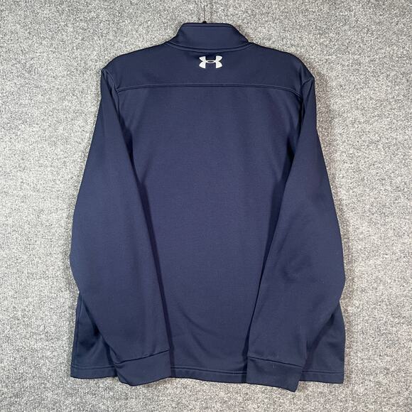 Under Armour Sweater Mens Large Blue Fleece 1/4 Zip Pullover Sweatshirt Flaw - Picture 6 of 8